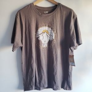 LIV Life Integrity Earth Live the adventure explore more mountain t-shirt  Large
